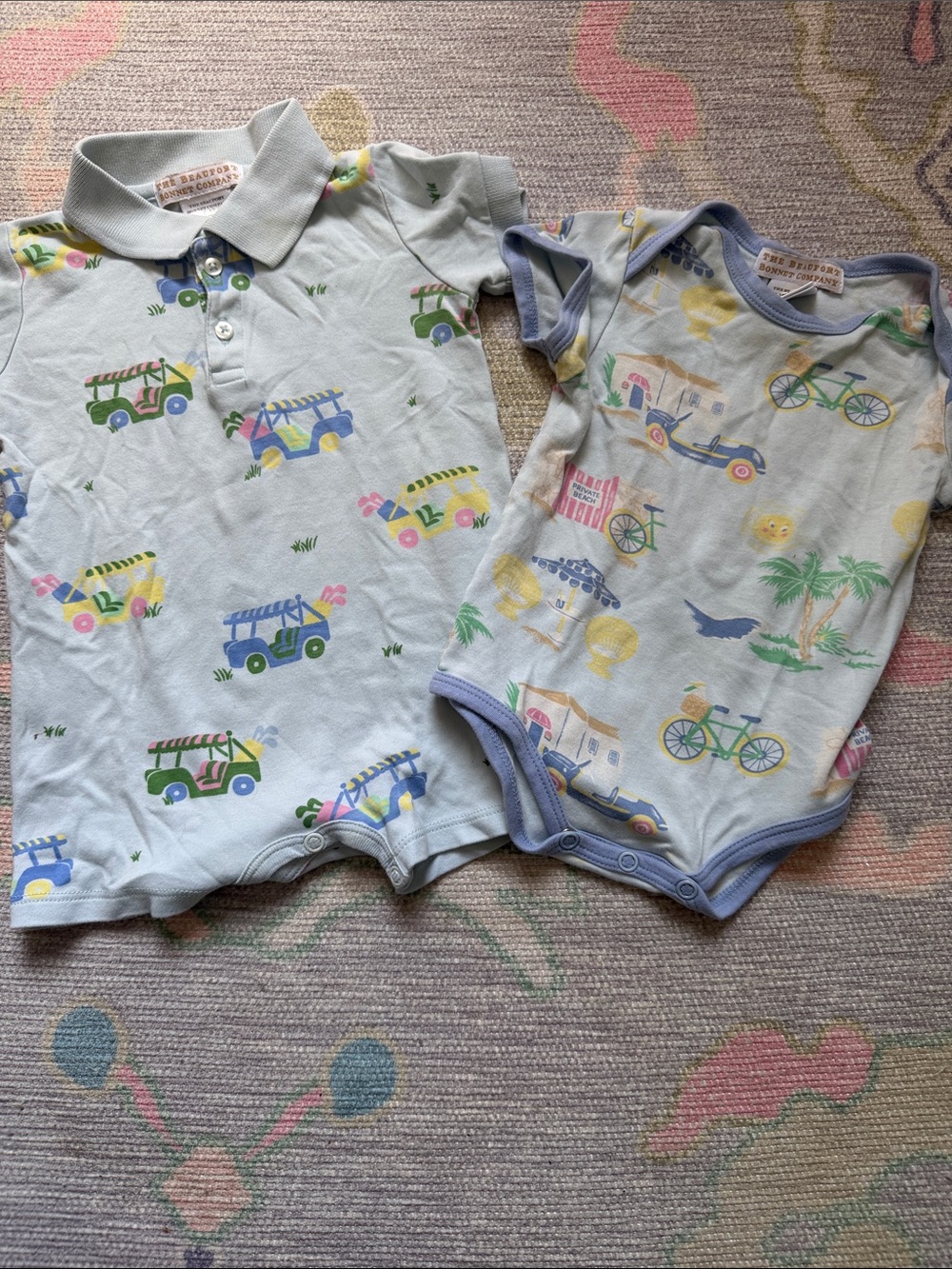 2 Summer TBBC Onesies size 6-12 months